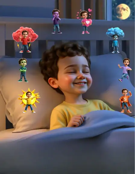 Personaj de carte creat din fotografia copilului